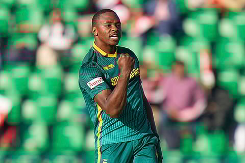 CT 2025, SA vs NZ Semifinal: South Africa's Kagiso Rabada celebrates the dismissal of New Zealand's Rachin Ravindra