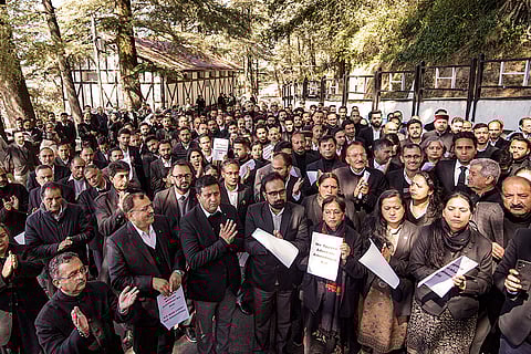 Lawyers protest in Shimla