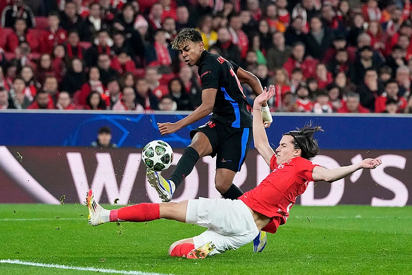 UEFA Champions League round of 16 first leg soccer Benfica Vs FC Barcelona: Lamine Yamal