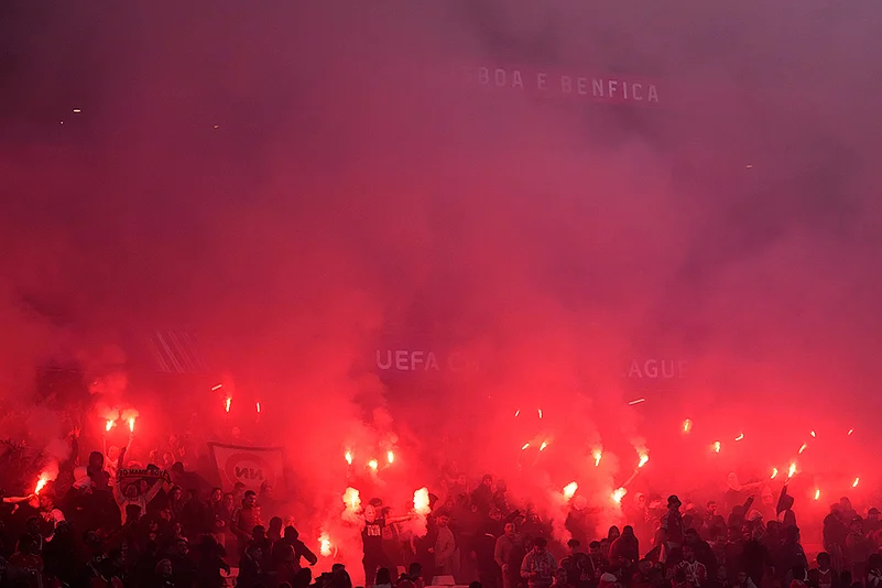 UEFA Champions League round of 16 first leg soccer Benfica Vs FC Barcelona fan photo
