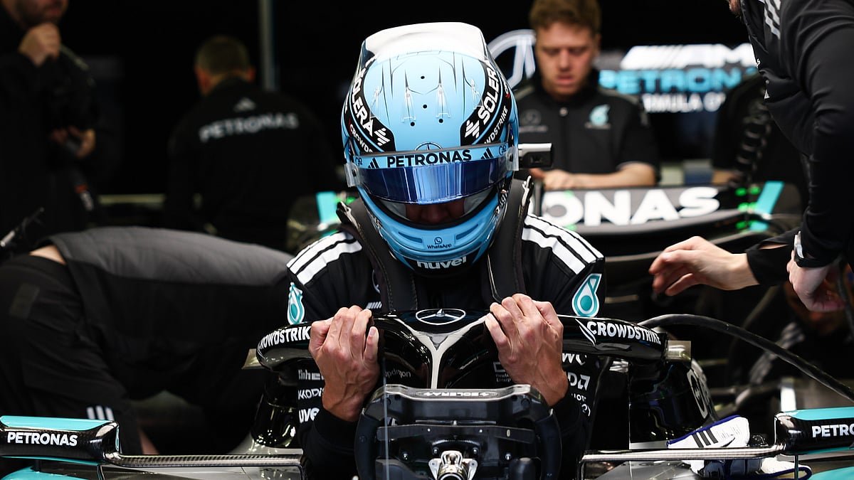 George Russell in pre-season testing