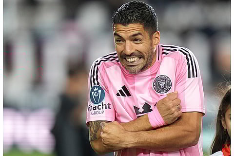 CONCACAF Champions Cup: Inter Miami forward Luis Suárez reacts to the cold weather