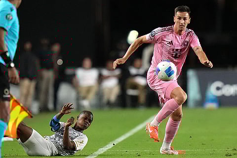 CONCACAF Champions Cup: Inter Miami forward Tadeo Allende, right, goes for the ball