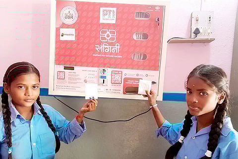 Sanitary pad dispenser in Bihar's Begusarai