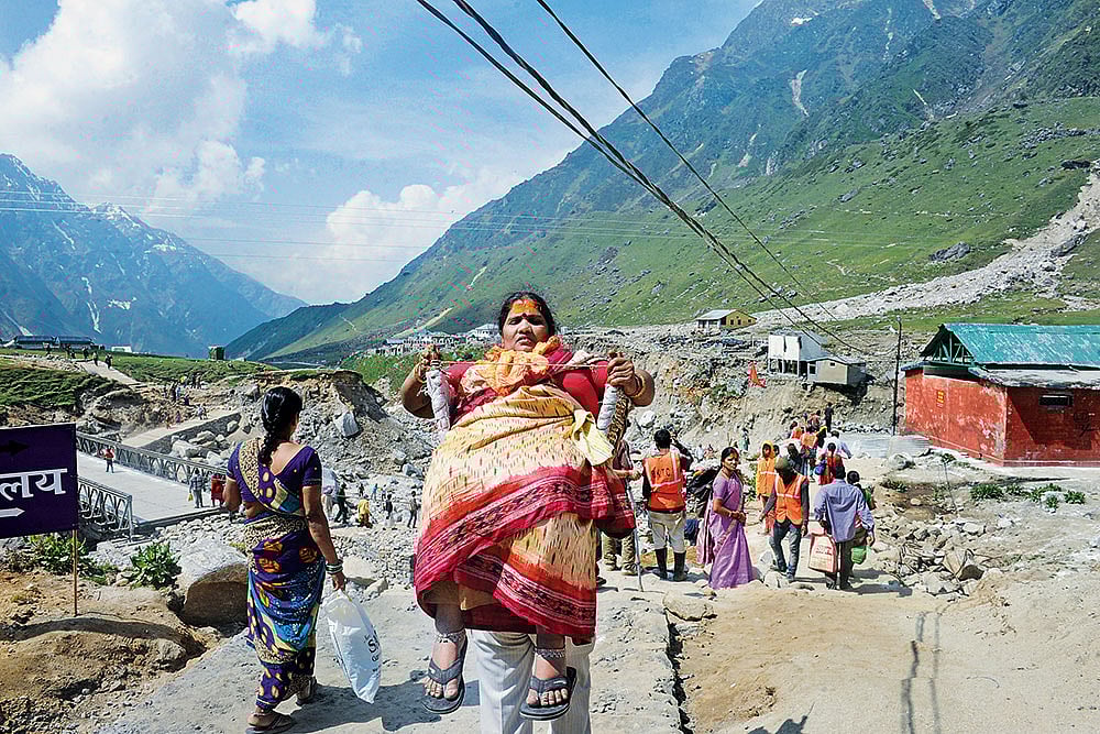 | Photo: Tribhuvan Tiwari : Increasing Influx: People on their way to Kedarnath, a major pilgrimage centre in Uttarakhand