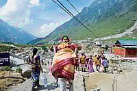 Char Dham Region Under Stress With Unchecked Tourism, Reckless Development | Photo: Tribhuvan Tiwari : Increasing Influx: People on their way to Kedarnath, a major pilgrimage centre in Uttarakhand