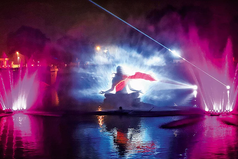 Ayodhya 2.0: A laser show at Surya Kund, Ayodhya - | Photo: Suresh K. Pandey