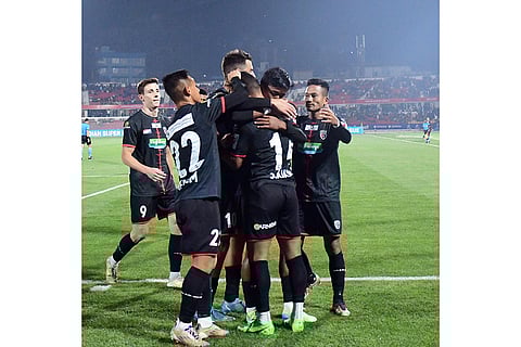 ISL 2024-25: NorthEast United players celebrate
