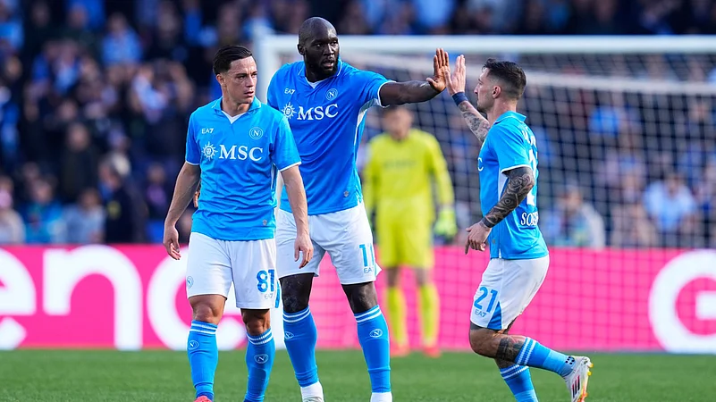 Lukaku (centre) was on target against Fiorentina