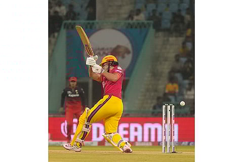 WPL 2025,UPW vs RCBW: UP Warriors batter Georgia Voll plays a shot