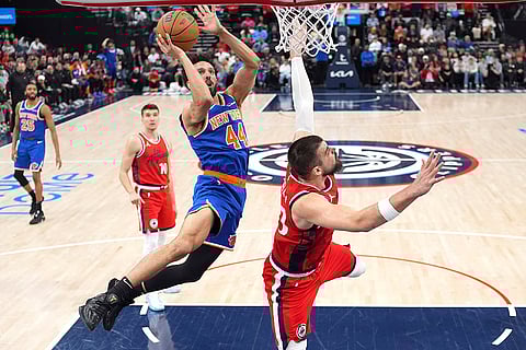 NBA 2024-25: New York Knicks guard Landry Shamet (44) shoots