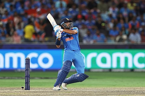 CT 2025, IND vs NZ final: India's Axar Patel plays a shot