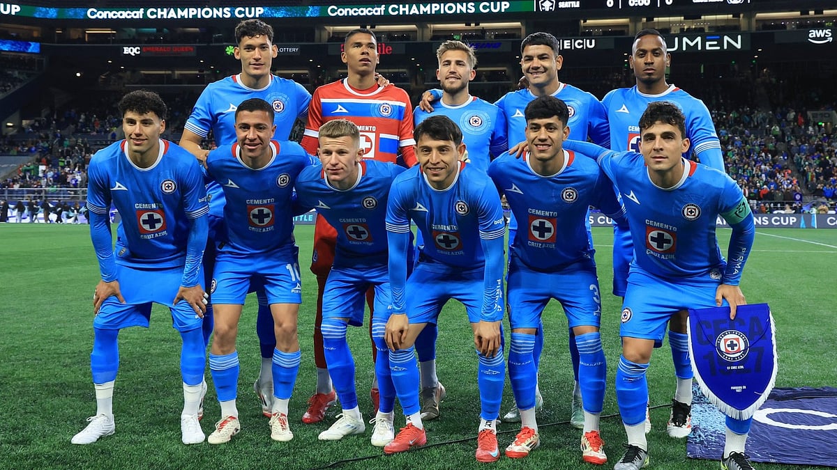 X/CruzAzul : The Cruz Azul players ahead of their first-leg tie in the CONCACAF Champions Cup match against Seattle Sounders.