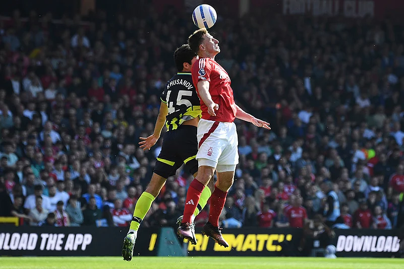 English Premier League 2024-25 Nottingham Forest Vs Manchester City: Chris Wood