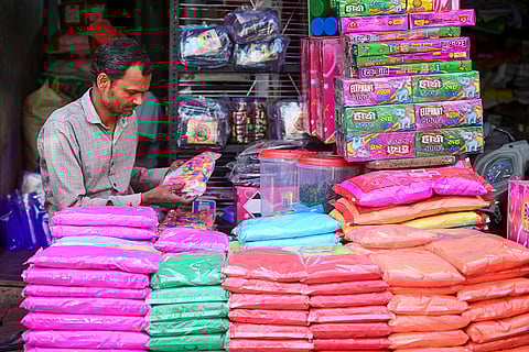 Preps for Holi festival