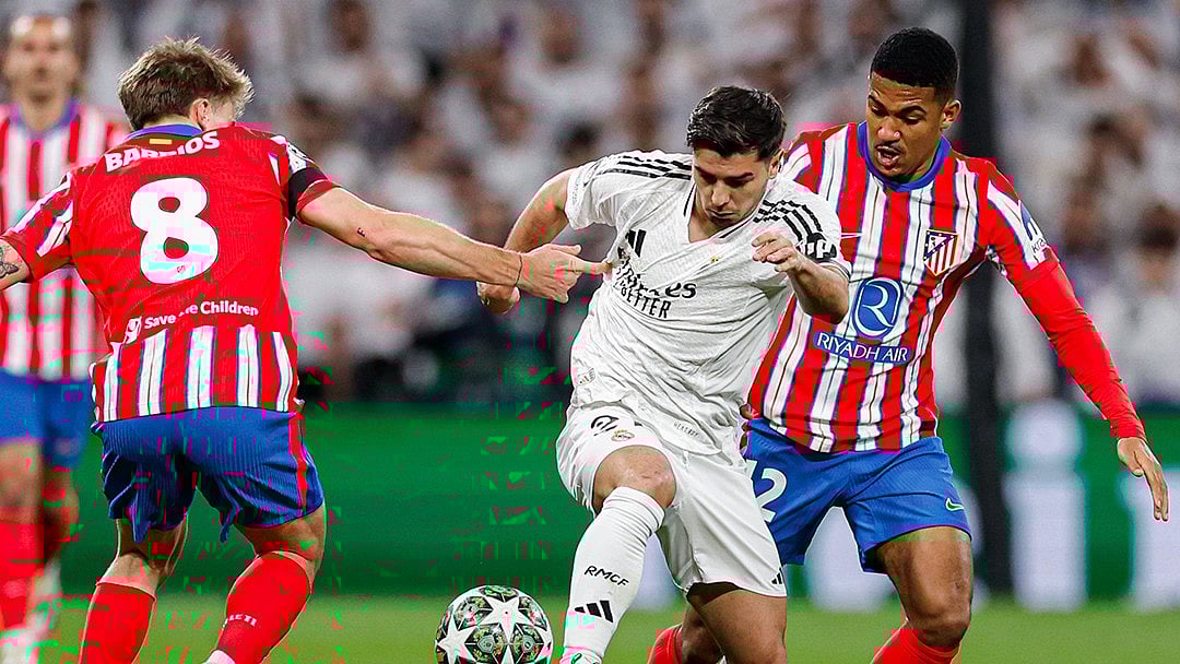 Still from Real Madrid vs Atletico Madrid at the UEFA Champions League.