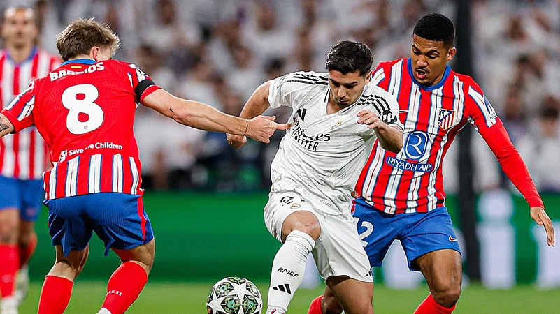 Still from Real Madrid vs Atletico Madrid at the UEFA Champions League.