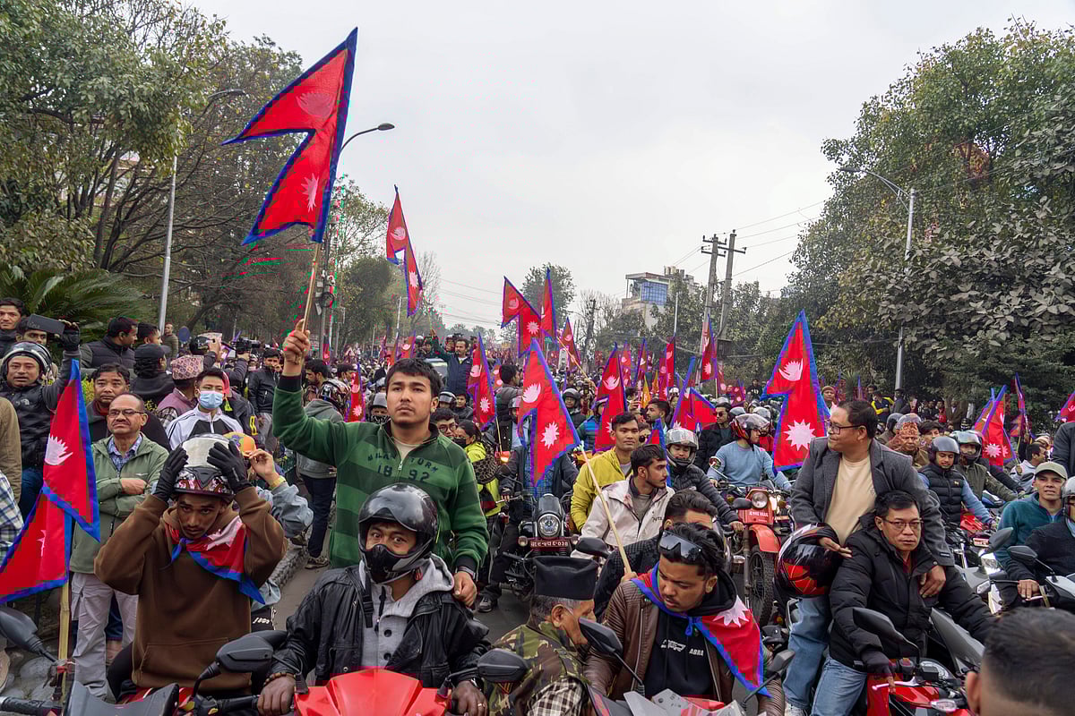 PTI : Rally for Nepal's Former King Gyanendra Shah