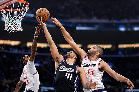 Kings vs Clippers NBA Basketball: Sacramento Kings forward Trey Lyles shoots