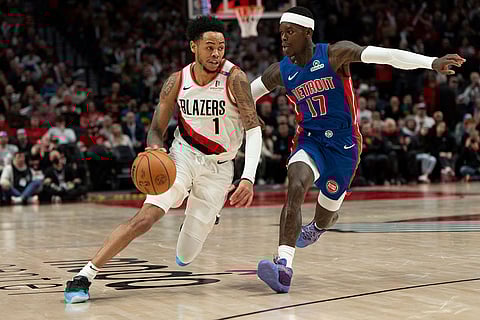 NBA Basketball Game: Detroit Pistons vs Portland Trail Blazers