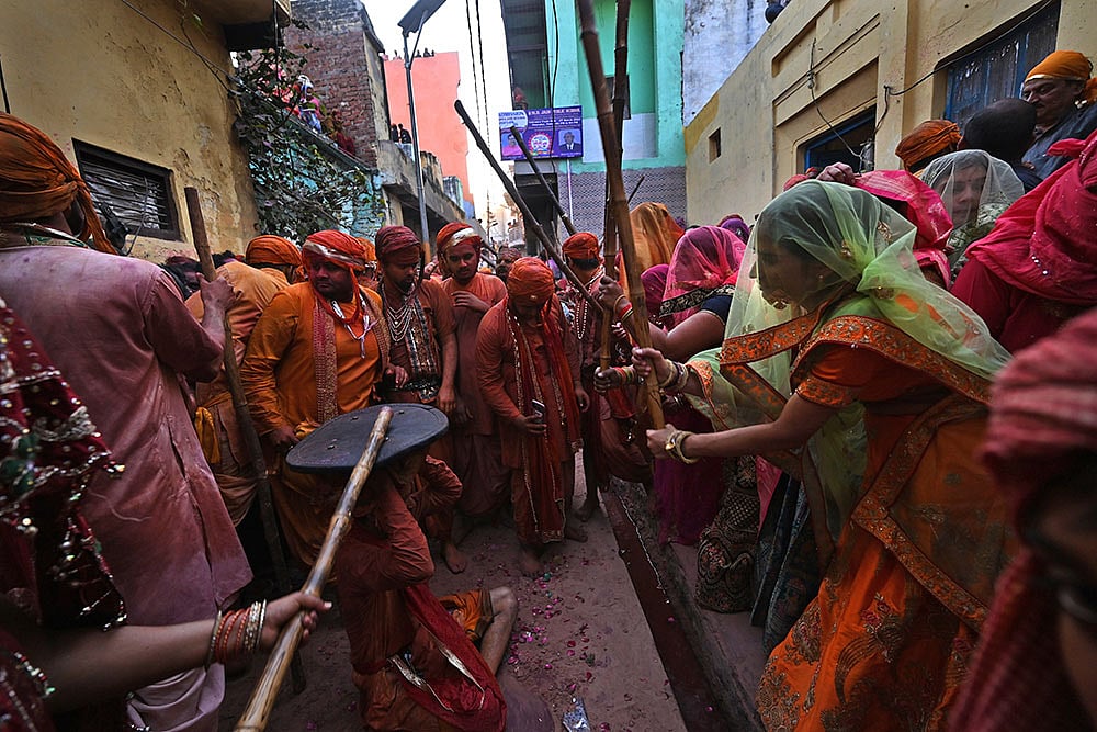 | Photo: AP : Barsana Lathmar Holi