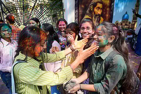 Holi celebration in Prayagraj