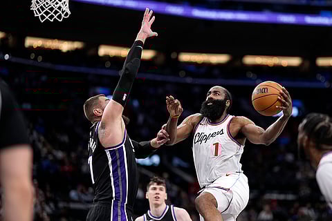 Kings vs Clippers NBA Basketball: Los Angeles Clippers guard James Harden