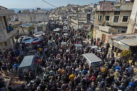 Syria Clashes: Funeral procession for four Syrian security force members
