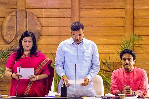 Bansuri Swaraj, Parvesh Verma at NDMC meeting