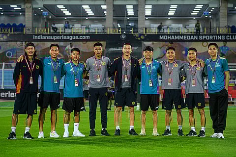 ISL 2024-25, MSC vs PFC:  Mohammedan Sporting and Punjab FC players pose for a group photo 