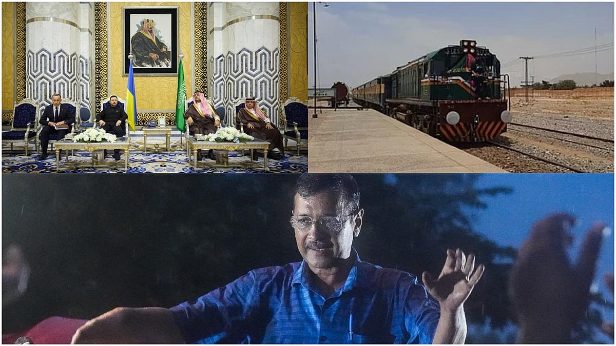 AP/PTI/Outlook : News Wrap (Clockwise): Zelenskyy in Saudi Arabia, Pakistan Jaffar Express hijack, Court setback for Arvind Kejriwal