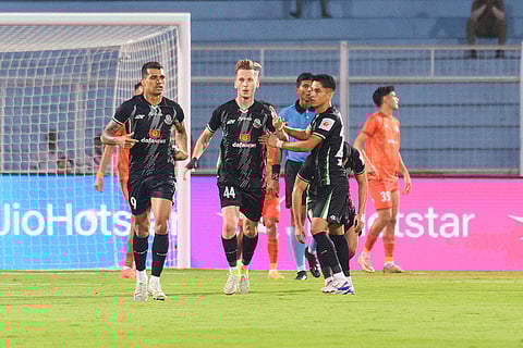 ISL 2024-25, MSC vs PFC: Marc Andre Schmerbock (44) scores a goal for Mohammedan Sporting 