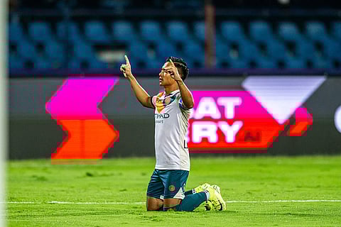 ISL 2024-25, BFC vs MCFC: Lallianzuala Chhangte of Mumbai City celebrates a goal