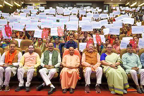 Yogi Adityanath distributes LPG subsidy