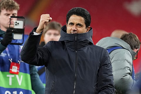 UCL 2024-25, Liverpool Vs PSG: PSG President Nasser Al-Khelaifi celebrates