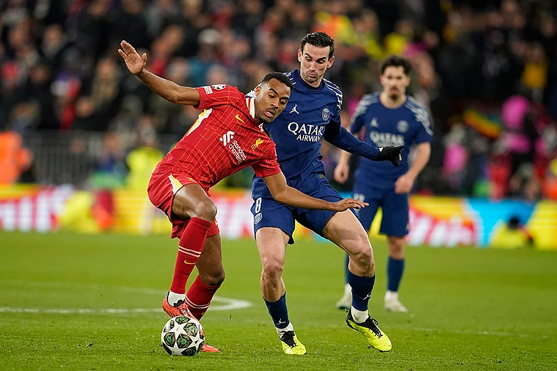 Liverpool vs PSG, UEFA Champions League 2024-25 Round Of 16 photos: Ryan Gravenberch