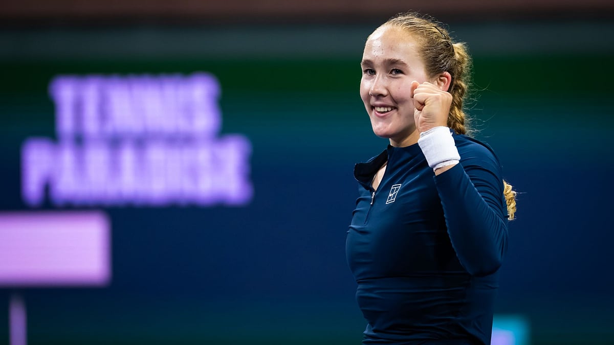 Mirra Andreeva celebrates her dominant win over Rybakina