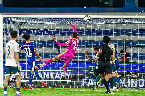 ISL 2024-25, BFC vs MCFC: Bengaluru FC goalkeeper Sahil Poonia (22) in action