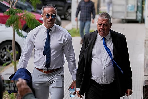 Argentina Maradona Trial: Physician Leopoldo Luque arrives with lawyer Julio Rivas for a court hearing