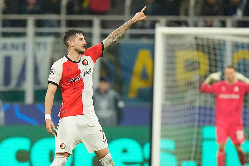 Inter Milan Vs Feyenoord UEFA Champions League 2024-25 Round Of 16 photos: Jakub Moder