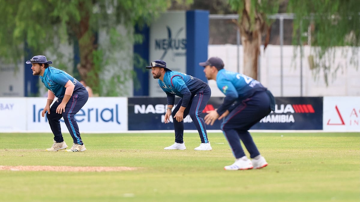 Namibia fielding during a CWC League Two game against Canada.