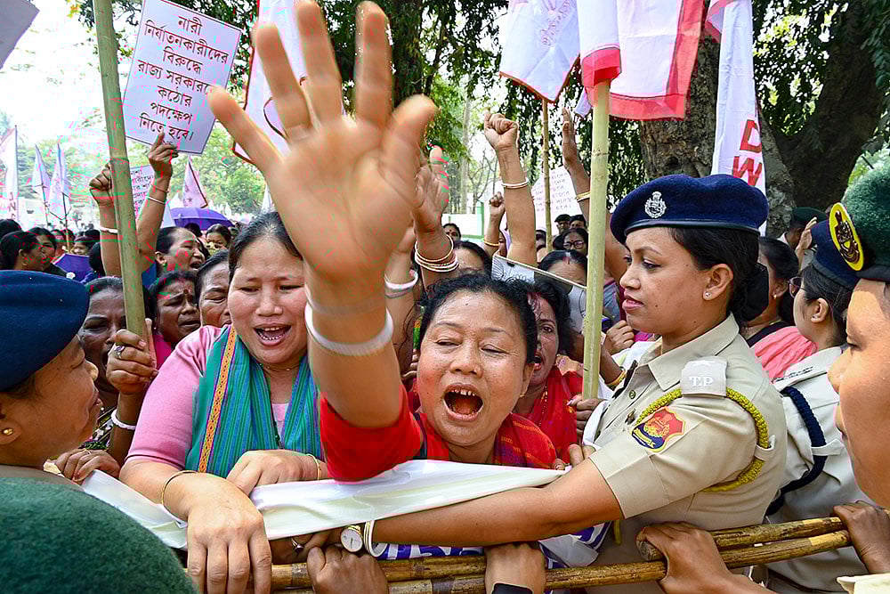 | Photo: PTI : All India Democratic Women's Association protest
