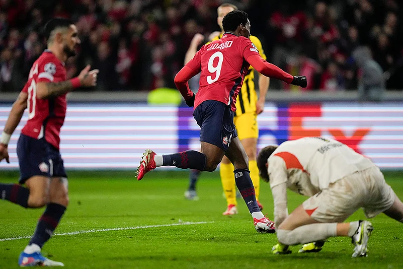 Champions League Soccer round of 16 second leg LOSC Lille vs Borussia Dortmund: Jonathan David