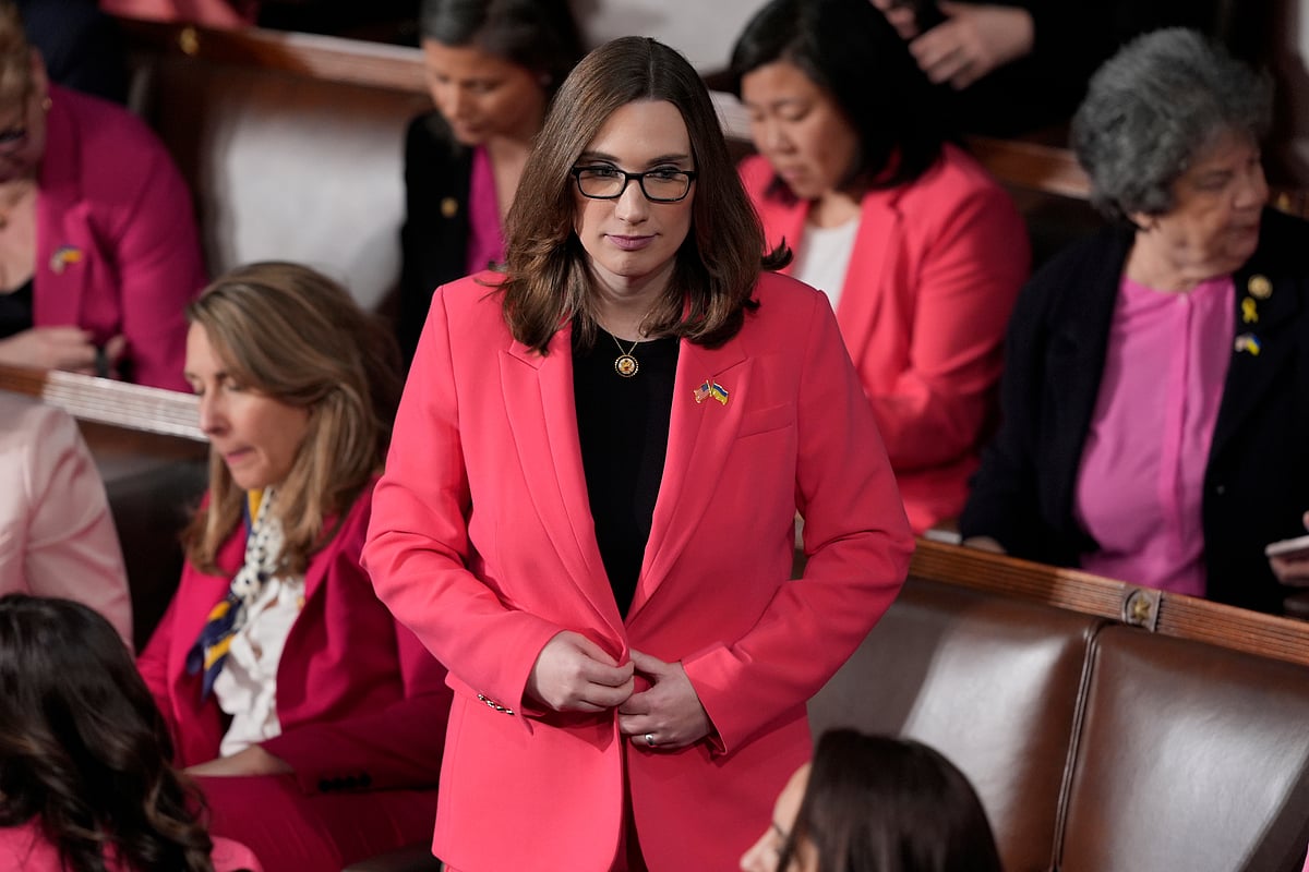 AP/J. Scott Applewhite : Rep. Sarah McBride, D-Del., arrives in the House Chamber before President Donald Trump arrives to address a joint session of Congress at the Capitol in Washington, Tuesday, March 4, 2025. 
