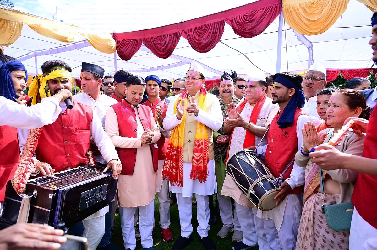 Chief Minister Pushkar Singh Dhami participating in the festivities