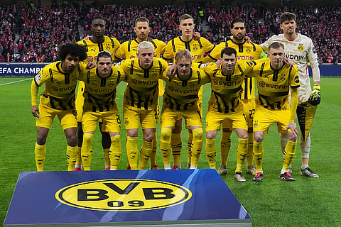 UCL 2024-25, Lille vs Dortmund: Borussia players pose for a photo