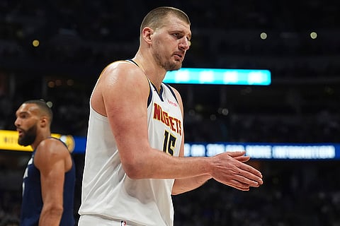 NBA 2024-25, Timberwolves vs Nuggets: Denver Nuggets center Nikola Jokic argues for a call