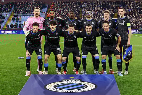 UCL 2024-25, Aston Villa vs Club Brugge: Club Brugge players pose for a photo