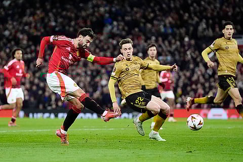 Europa League 2024-25: Manchester United's Bruno Fernandes scores his third goal