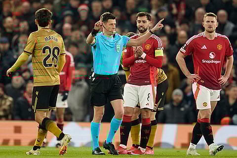 Europa League 2024-25: Referee Benoit Bastien gives a penalty after a VAR check